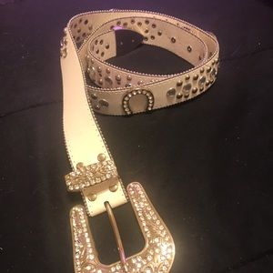 COPY - COPY - White western belt 46” long